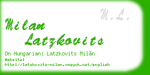 milan latzkovits business card